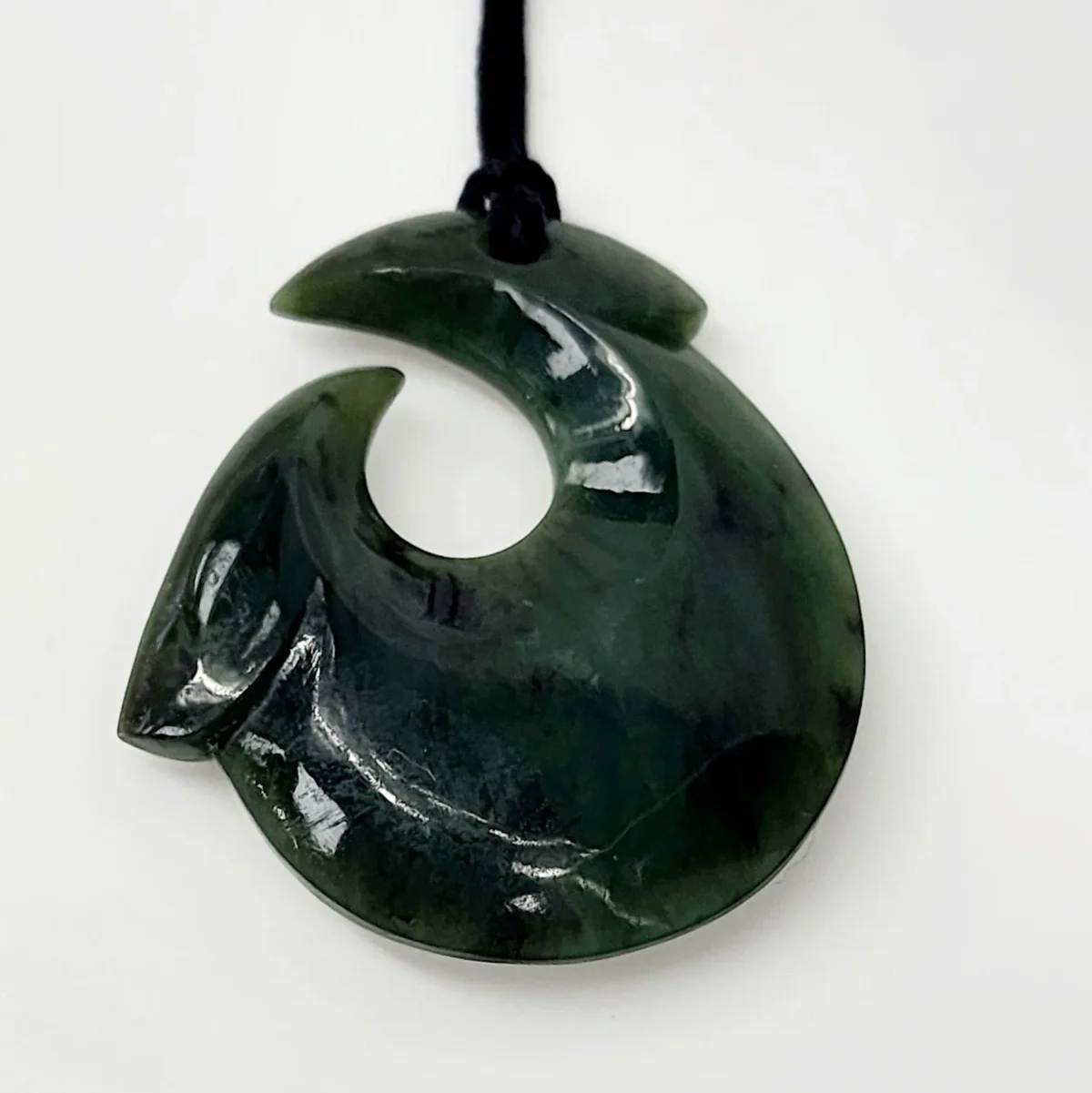 New Zealand Greenstone Hei Matau / Fish Hook Necklace