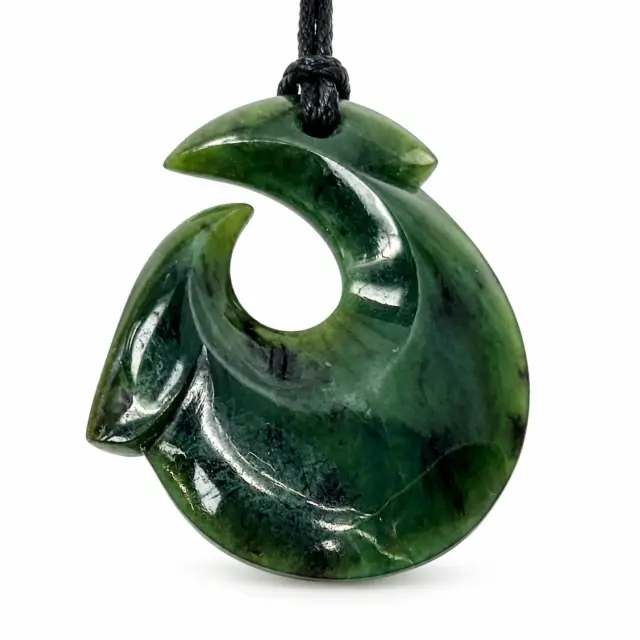 New Zealand Greenstone Hei Matau / Fish Hook Necklace