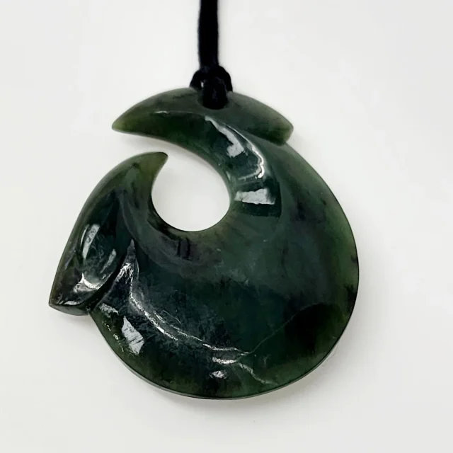 New Zealand Greenstone Hei Matau / Fish Hook Necklace