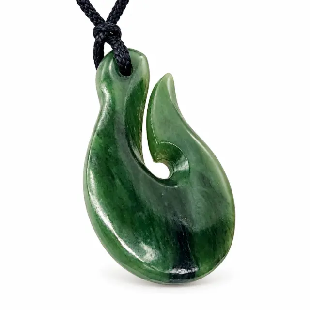 New Zealand Greenstone Hei Matau / Fish Hook Necklace