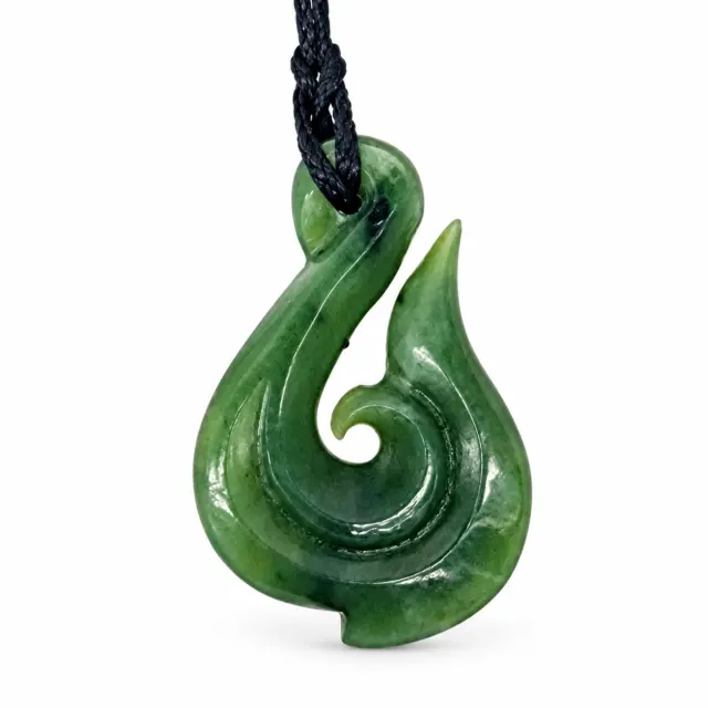 New Zealand Greenstone Hei Matau / Fish Hook Necklace