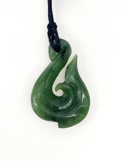 New Zealand Greenstone Hei Matau / Fish Hook Necklace