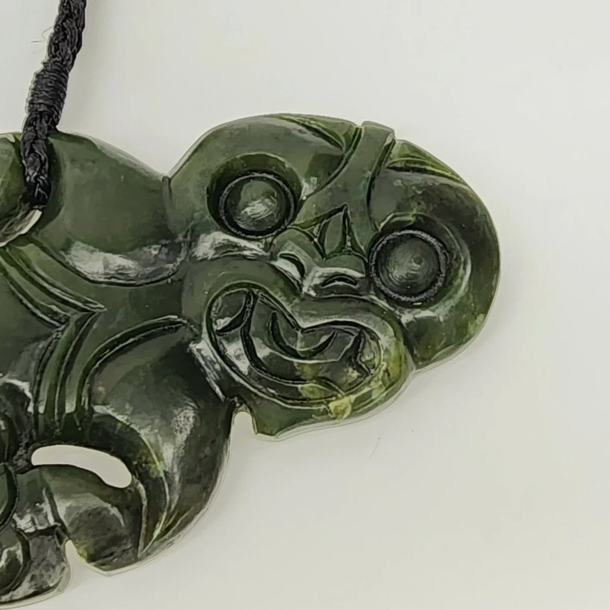 New Zealand Greenstone Large Hei Tiki Necklace