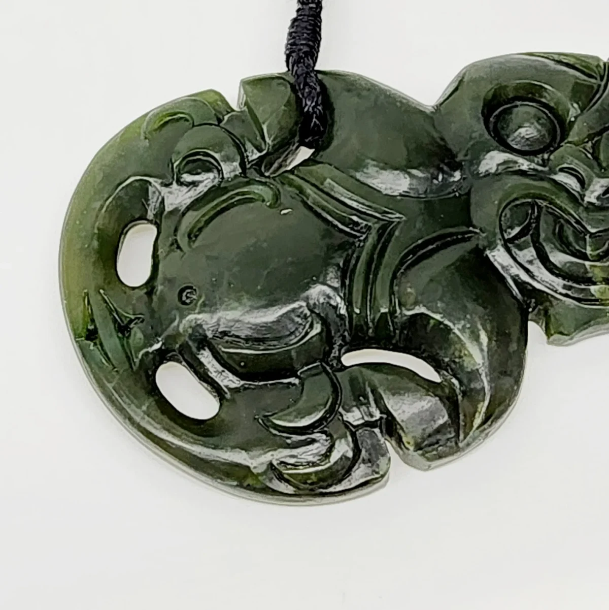 New Zealand Greenstone Large Hei Tiki Necklace