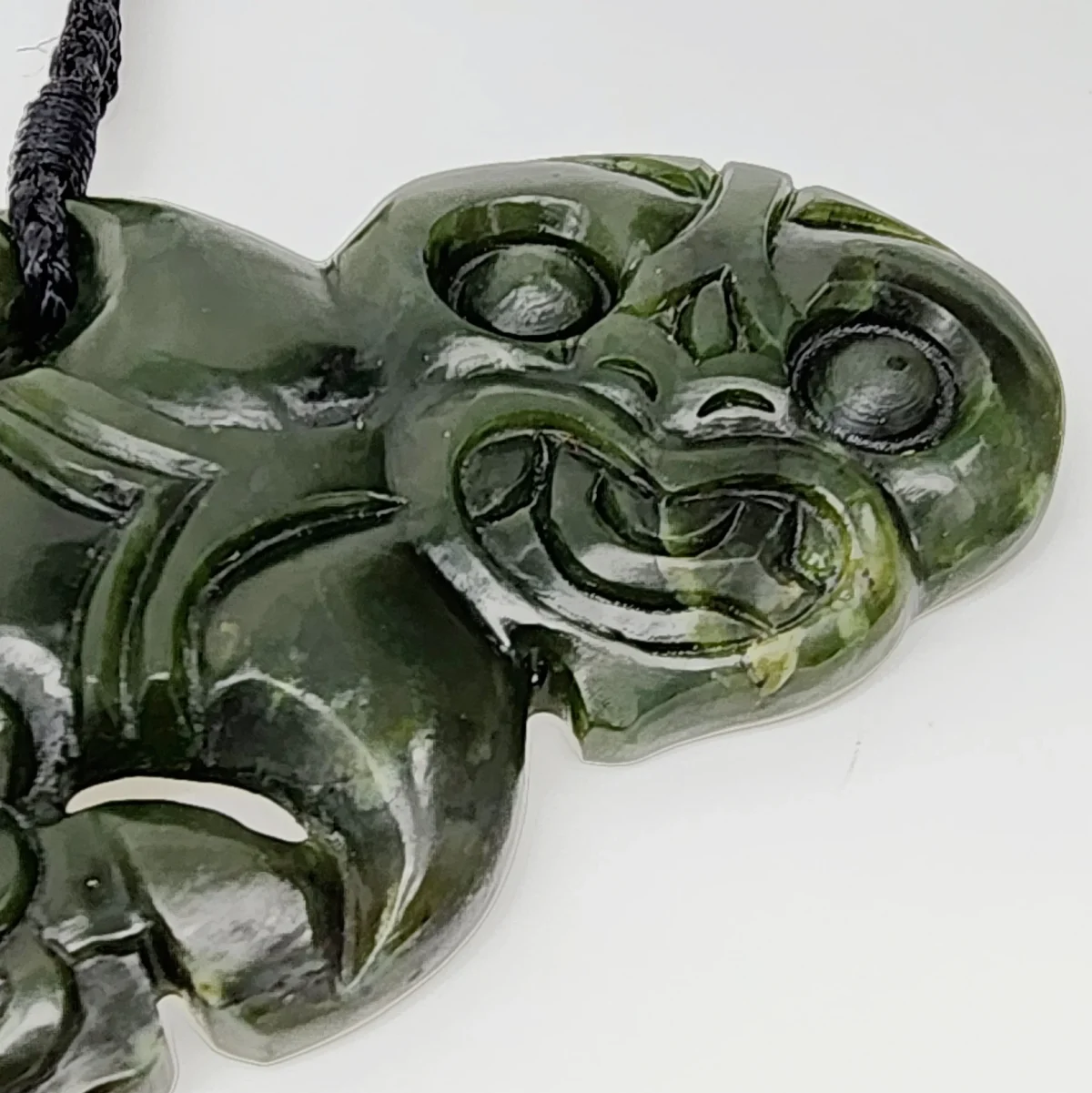 New Zealand Greenstone Large Hei Tiki Necklace