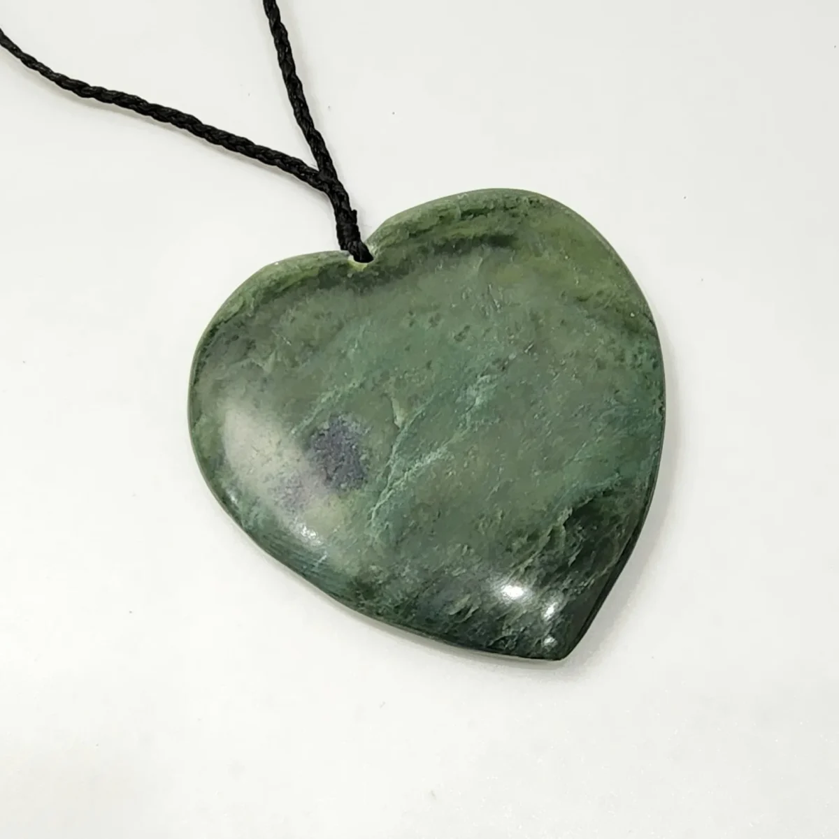 New Zealand Greenstone Polished Heart Necklace