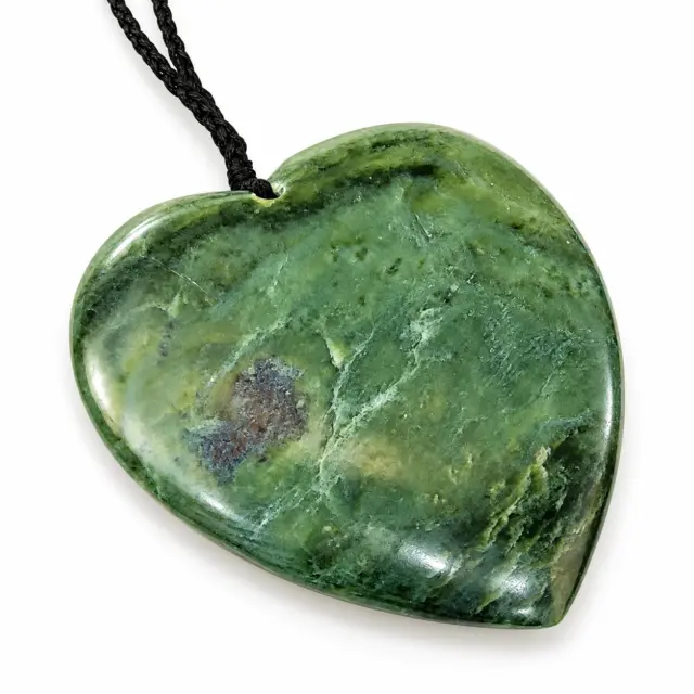 New Zealand Greenstone Polished Heart Necklace