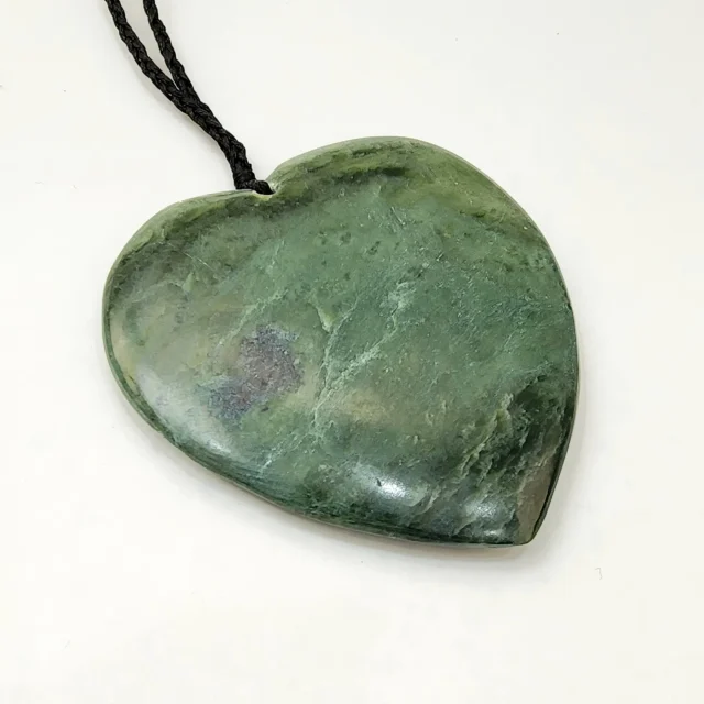 New Zealand Greenstone Polished Heart Necklace