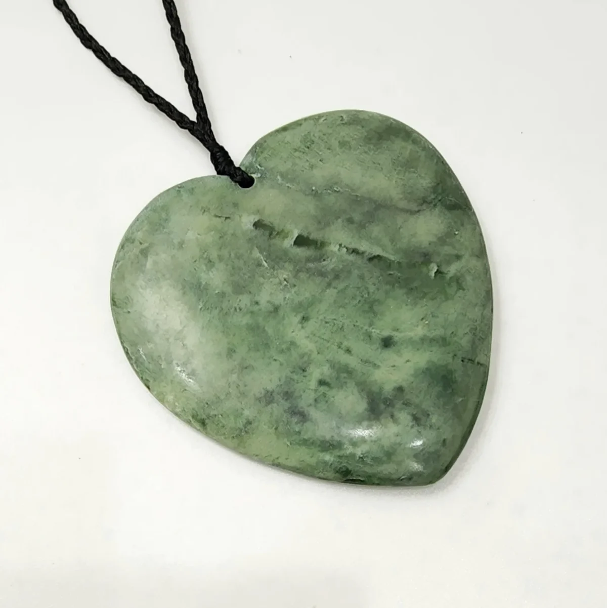 New Zealand Greenstone Polished Heart Necklace