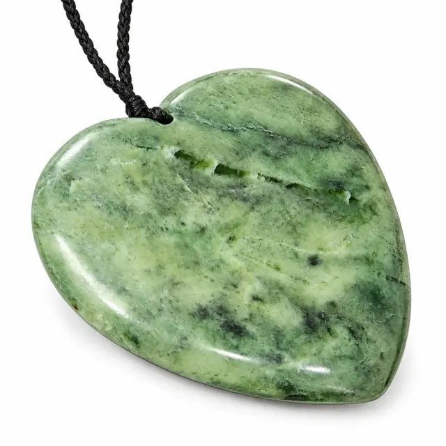 New Zealand Greenstone Polished Heart Necklace