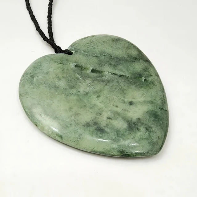 New Zealand Greenstone Polished Heart Necklace