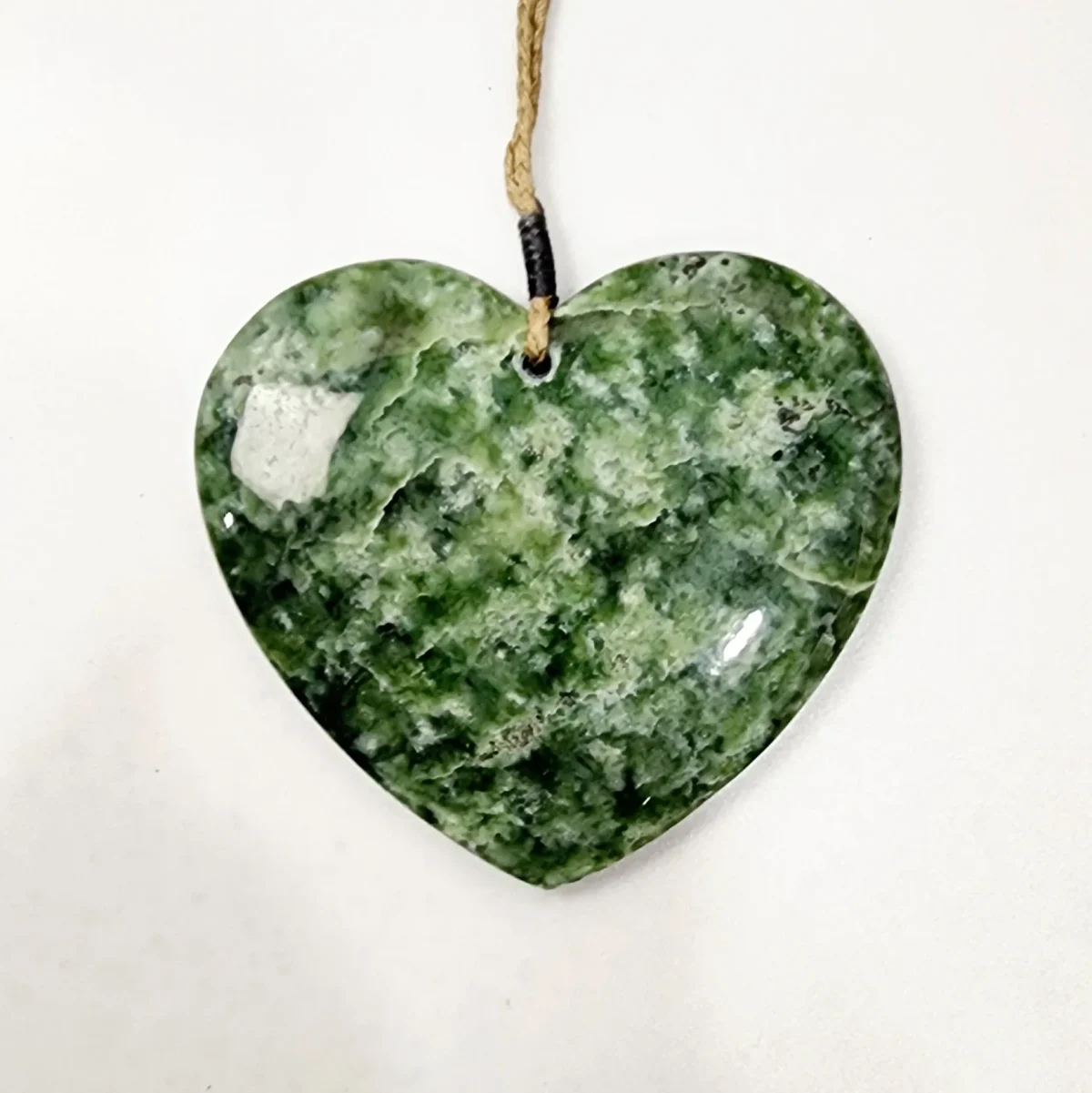 New Zealand Greenstone Polished Heart Necklace