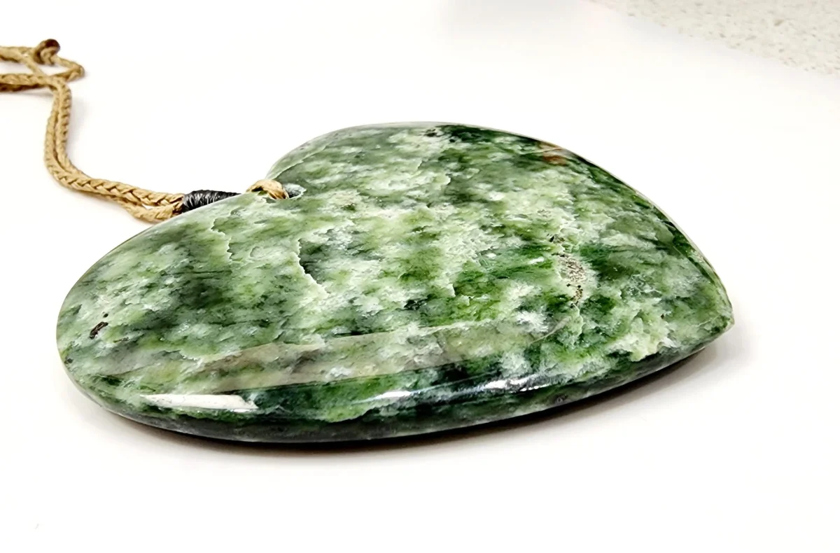 New Zealand Greenstone Polished Heart Necklace
