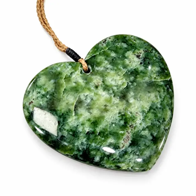 New Zealand Greenstone Polished Heart Necklace