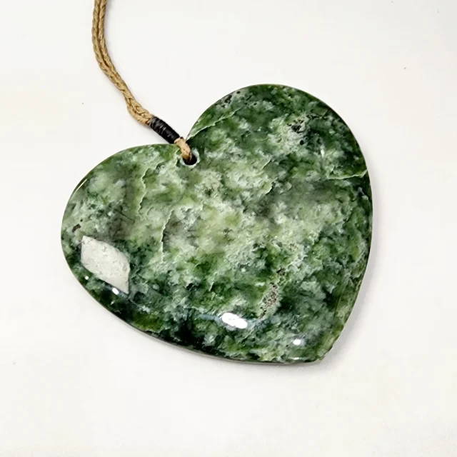 New Zealand Greenstone Polished Heart Necklace