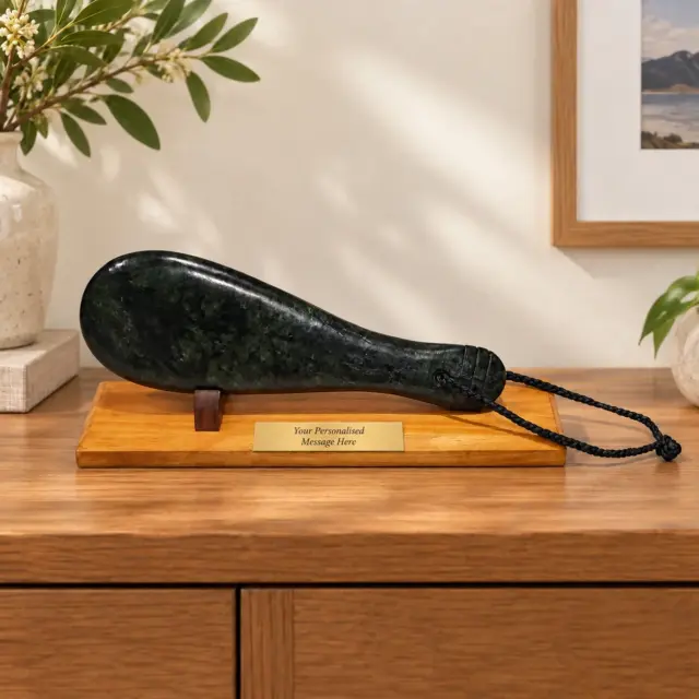 New Zealand Greenstone / Pounamu Mere (300mm Long) with Stand