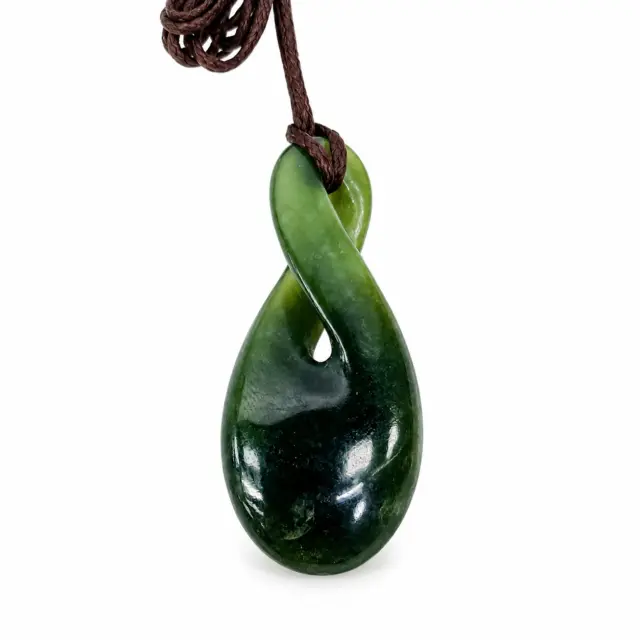 New Zealand Greenstone Single Twist Necklace