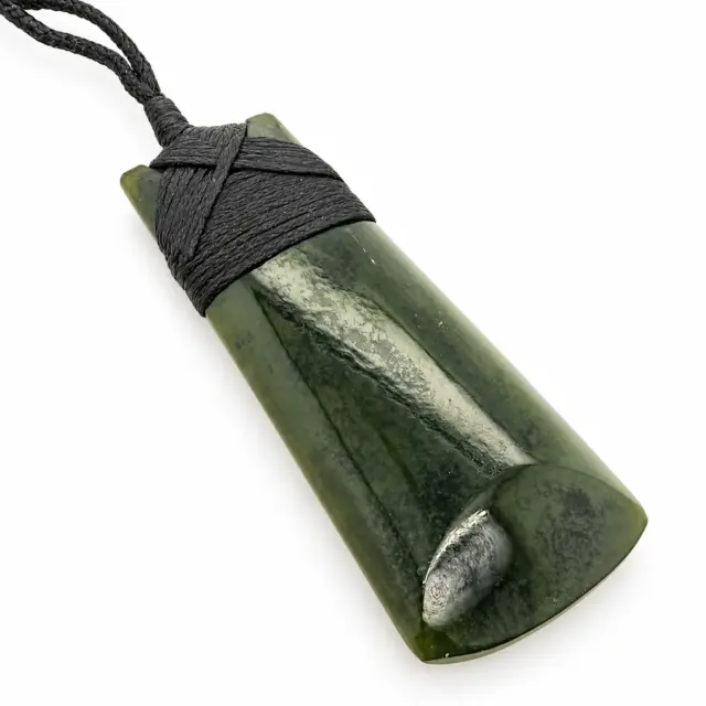 New Zealand Pounamu Bounded Toki Necklace - HPFF60.60B