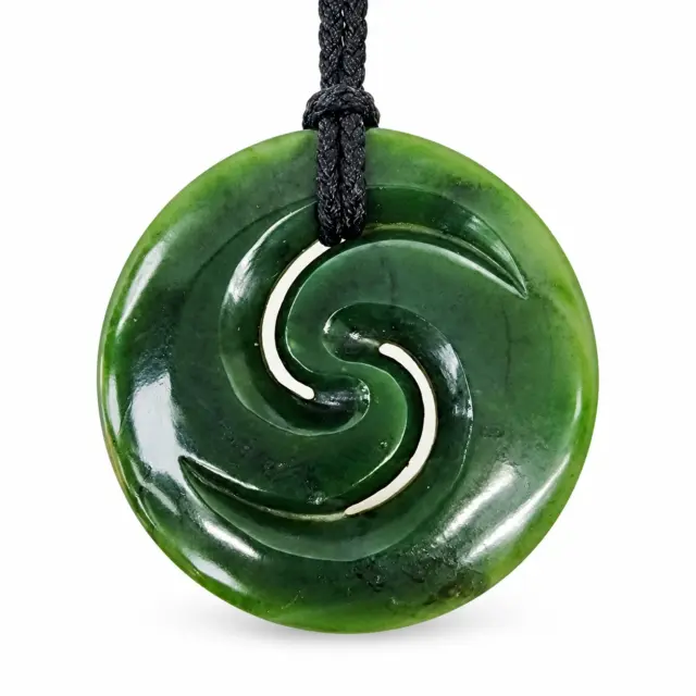 New Zealand Pounamu Closed Double Koru Necklace - HPC153XL.125
