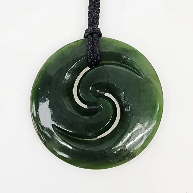 New Zealand Pounamu Closed Double Koru Necklace - HPC153XL.125