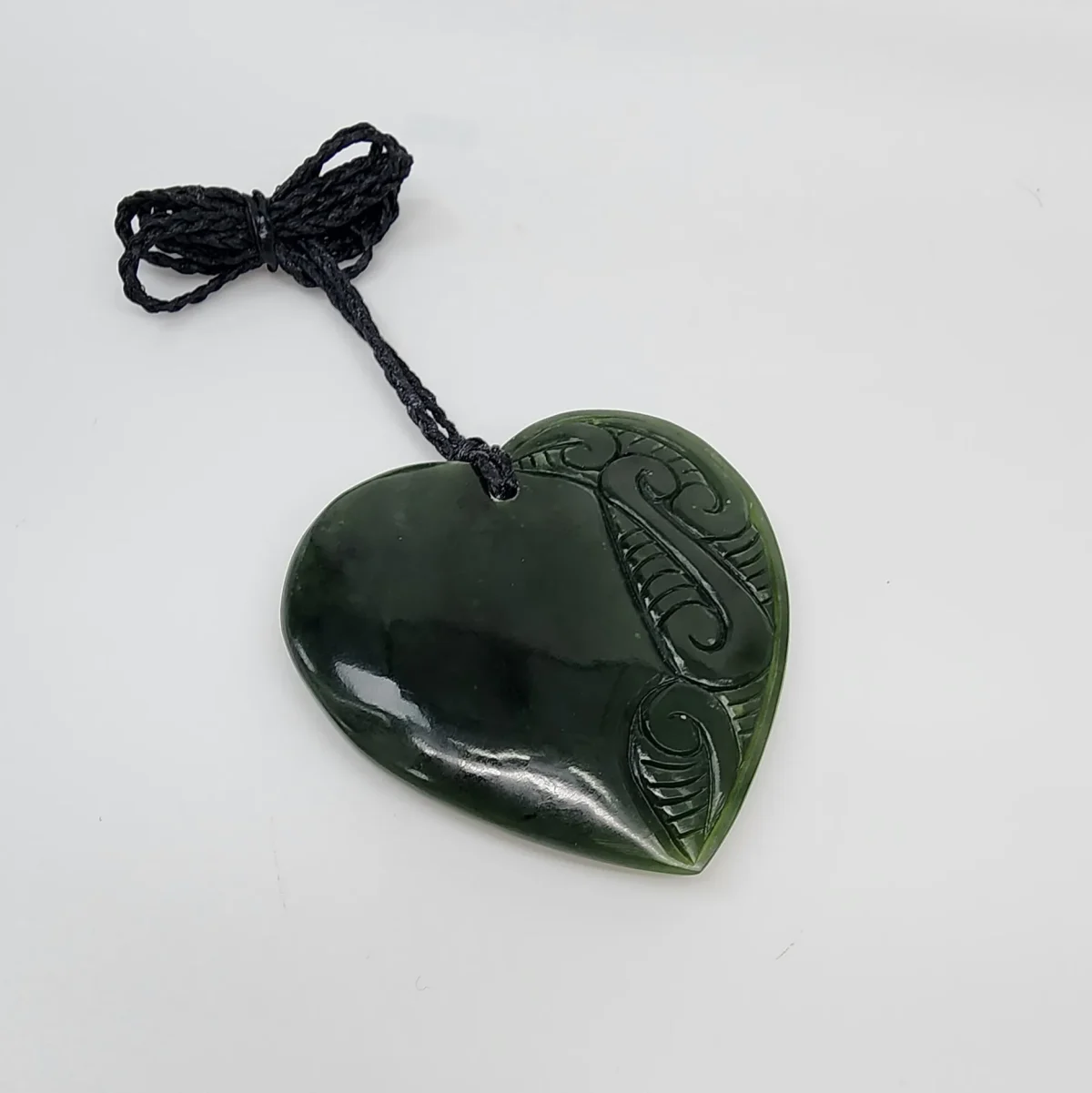 New Zealand Pounamu Engraved Heart Necklace - HPN340.88