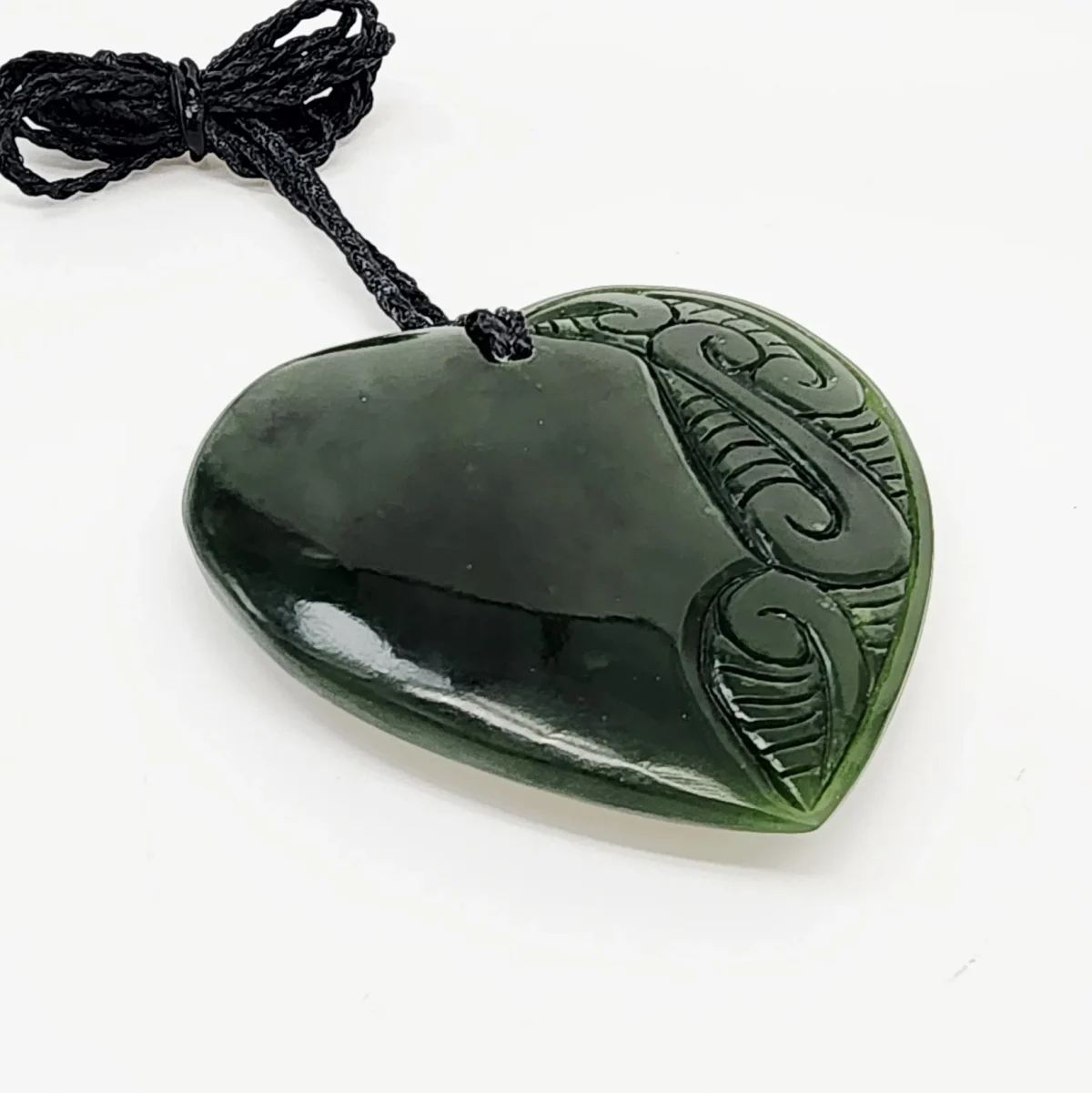 New Zealand Pounamu Engraved Heart Necklace - HPN340.88