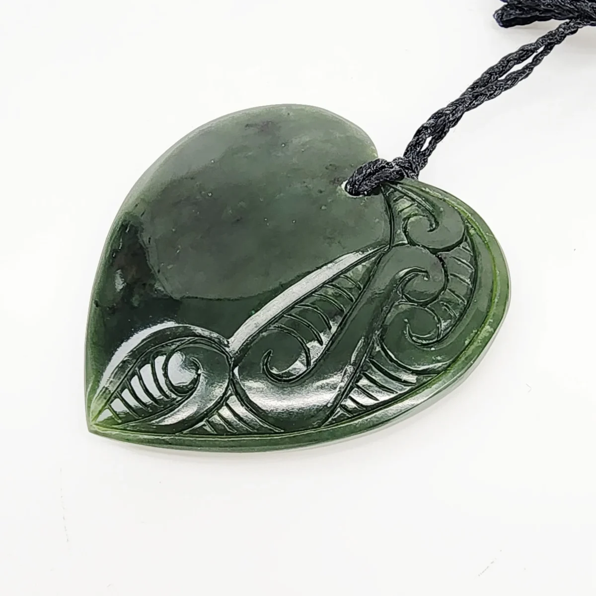 New Zealand Pounamu Engraved Heart Necklace - HPN340.88