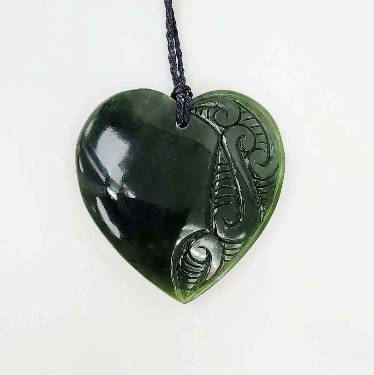 New Zealand Pounamu Engraved Heart Necklace - HPN340.88