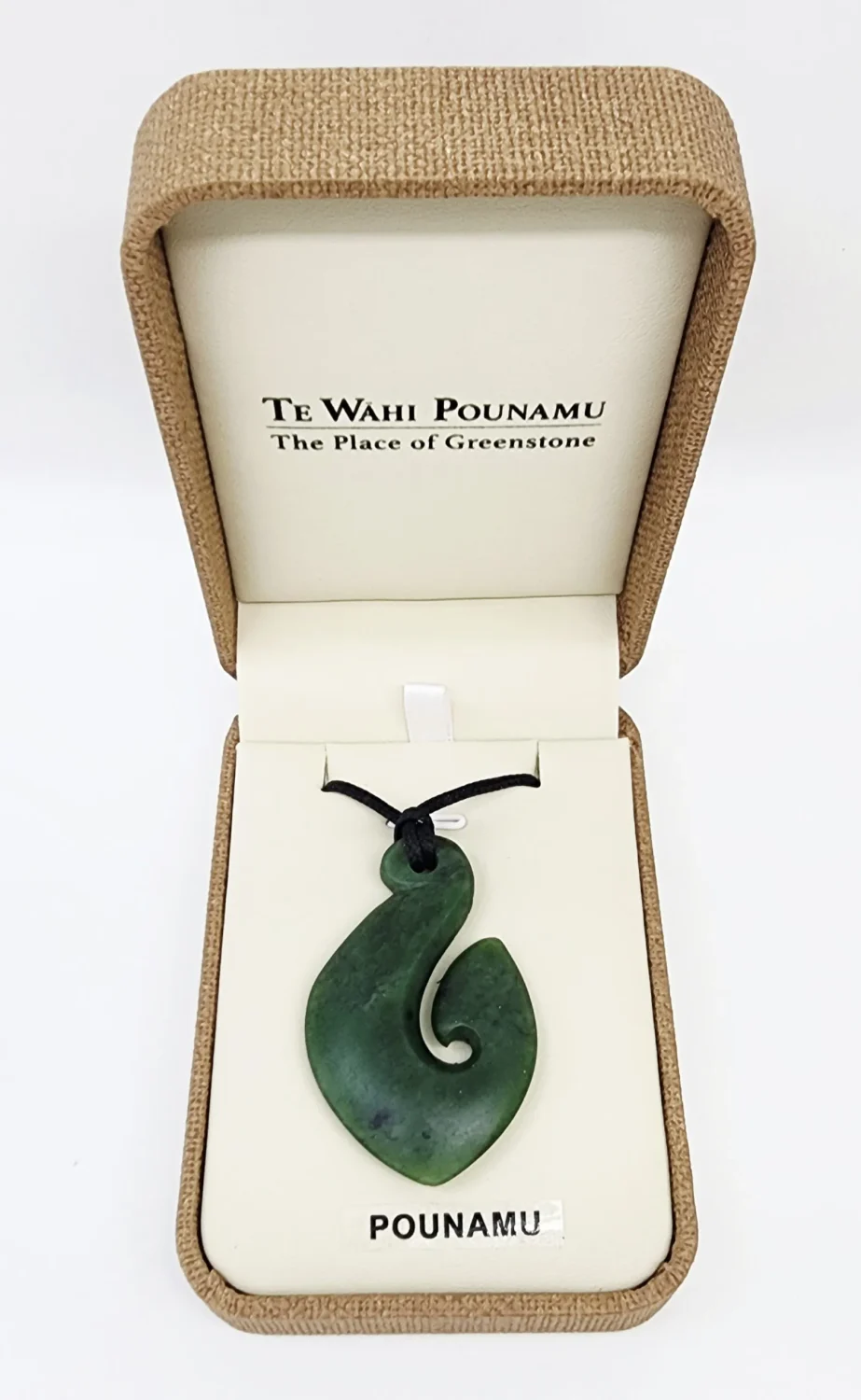 New Zealand Pounamu Hei Matau / Fish Hook with Braided Cord Necklace - CR-HM