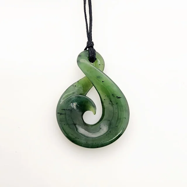 New Zealand Pounamu Single Twist / Koru Necklace - DIS1.64