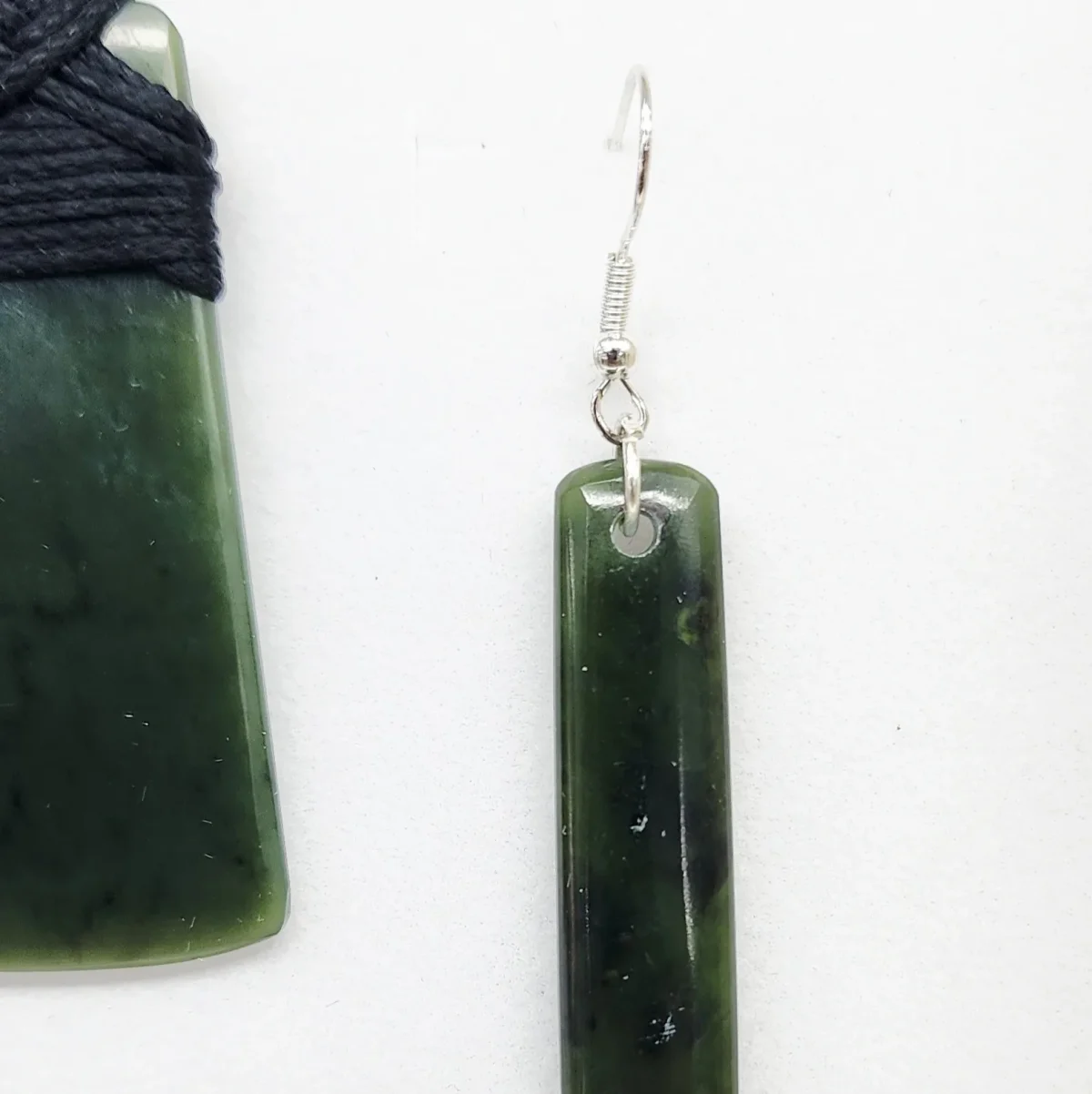 New Zealand Pounamu Toki Pendant & Earring Set - GSS003
