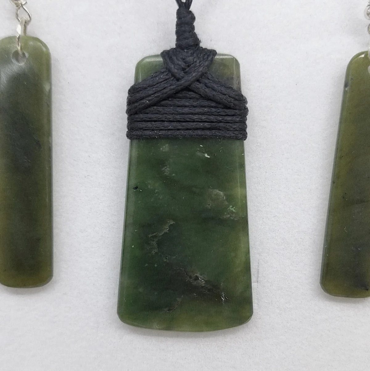New Zealand Pounamu Toki Pendant & Earring Set - GSS004