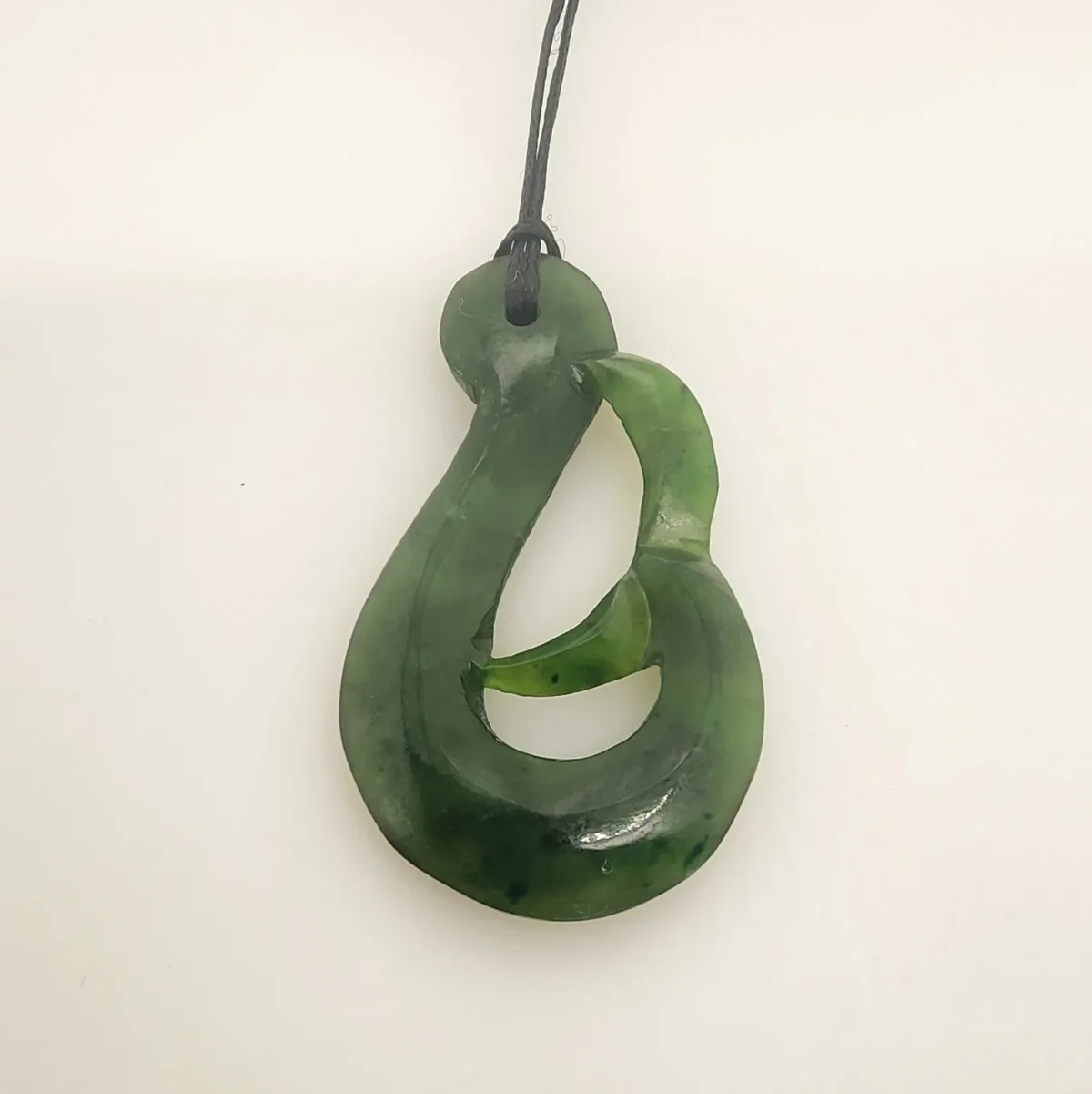 New Zealand Pounamu Whale Tail Hook Necklace - HPN516.50