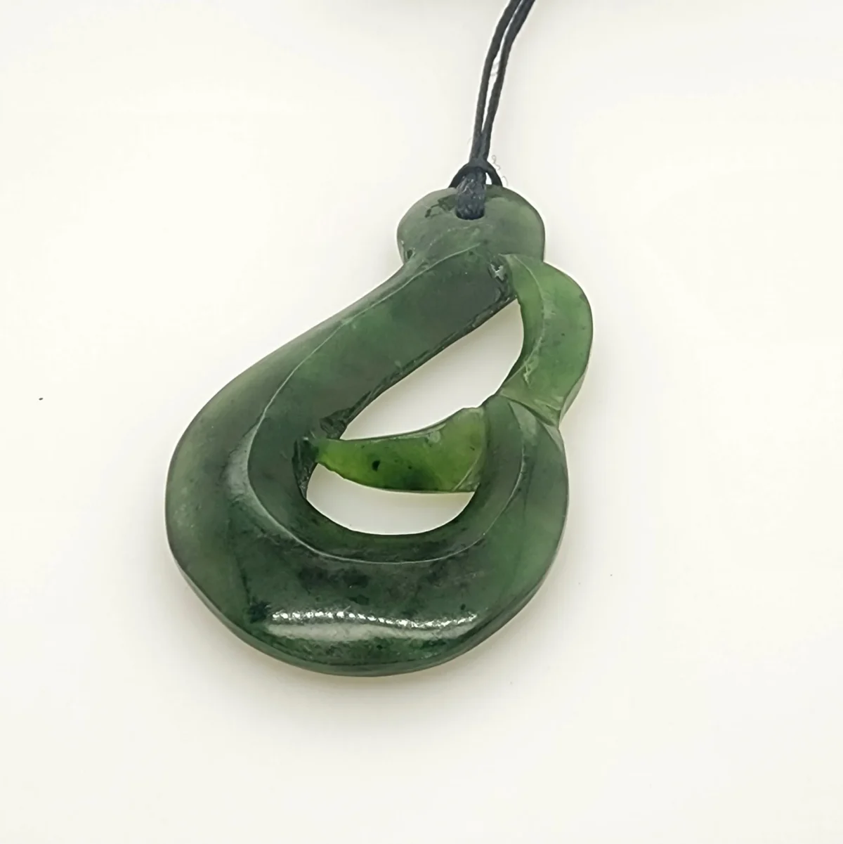 New Zealand Pounamu Whale Tail Hook Necklace - HPN516.50