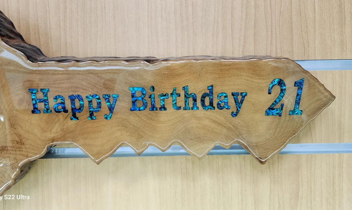 New Zealand Swamp Kauri 21st Wooden Key with Photo Insert - KW2506