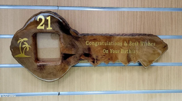 New Zealand Swamp Kauri 21st Wooden Key with Photo Insert - KW2508