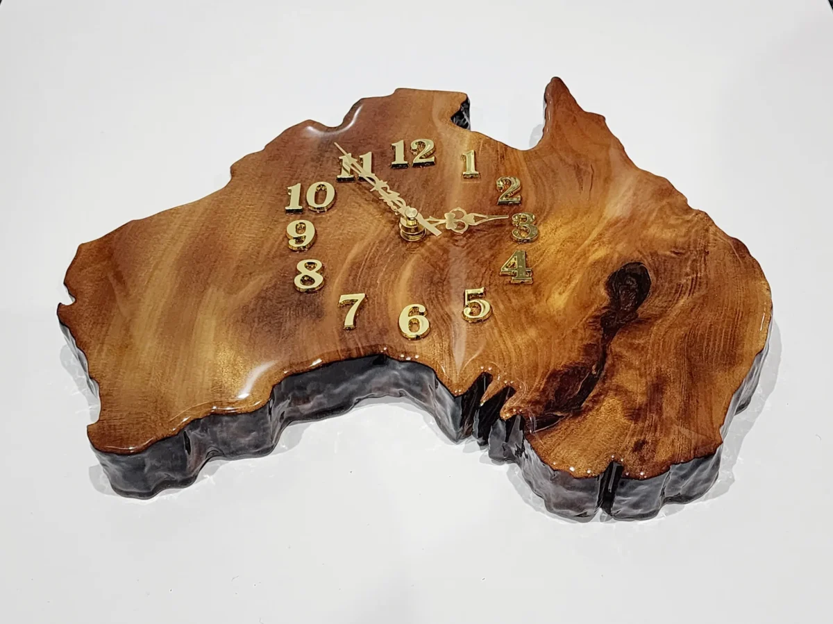 New Zealand Swamp Kauri Wall Clock Australia Map - KC-AUST