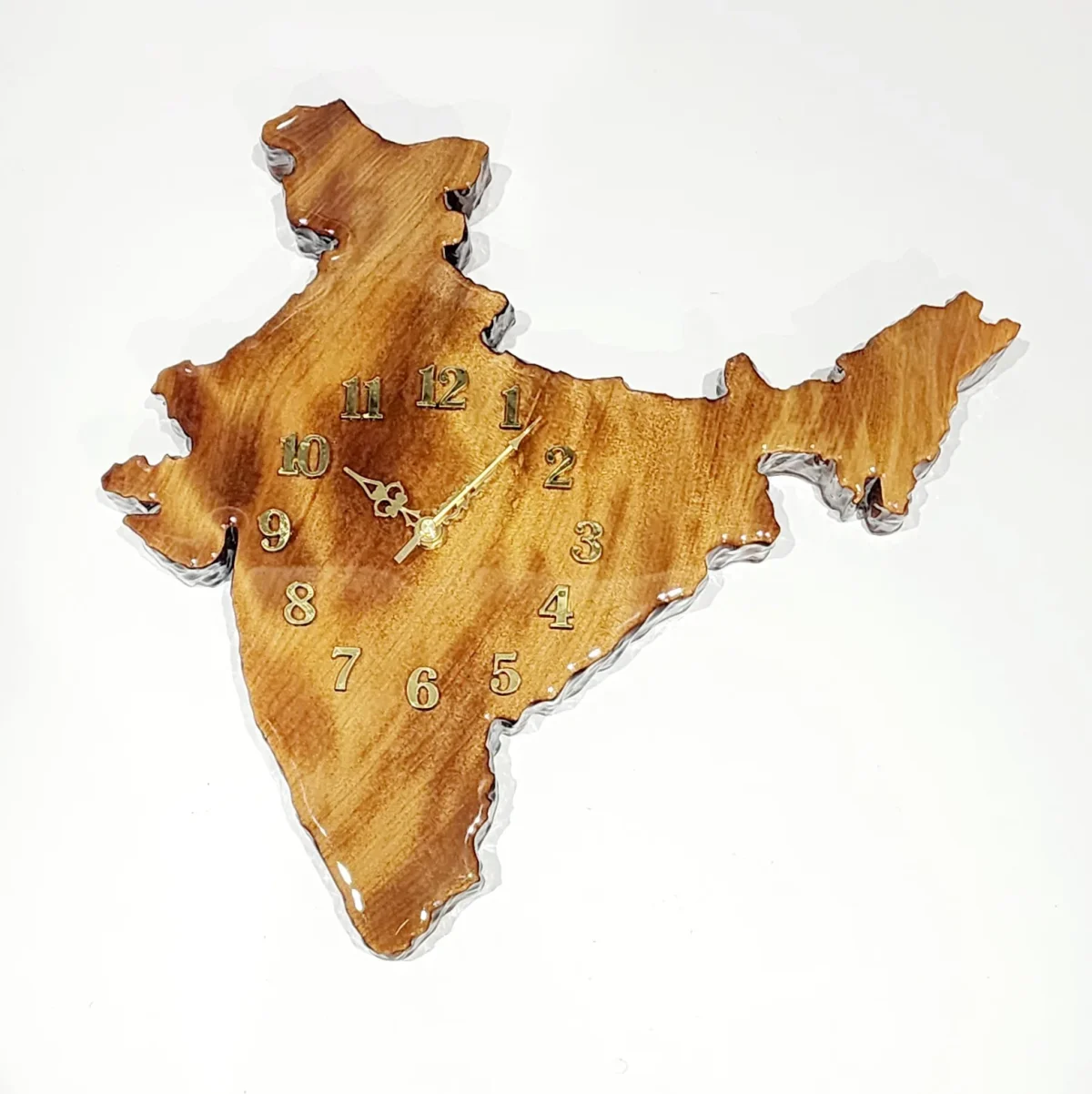 New Zealand Swamp Kauri Wall Clock India Map - KC-INDIA