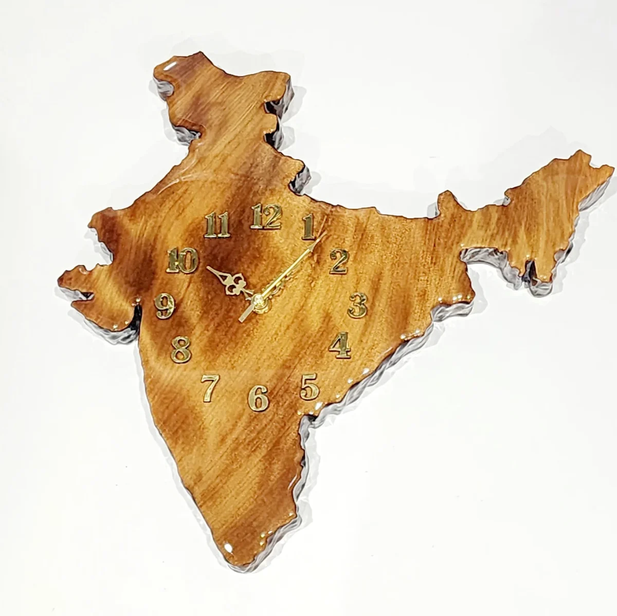 New Zealand Swamp Kauri Wall Clock India Map - KC-INDIA