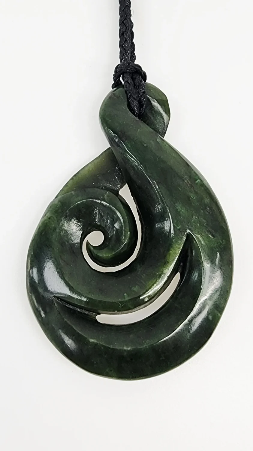 New ZealandSingle Twist Greenstone With Koru Necklace - HPN23XL.134