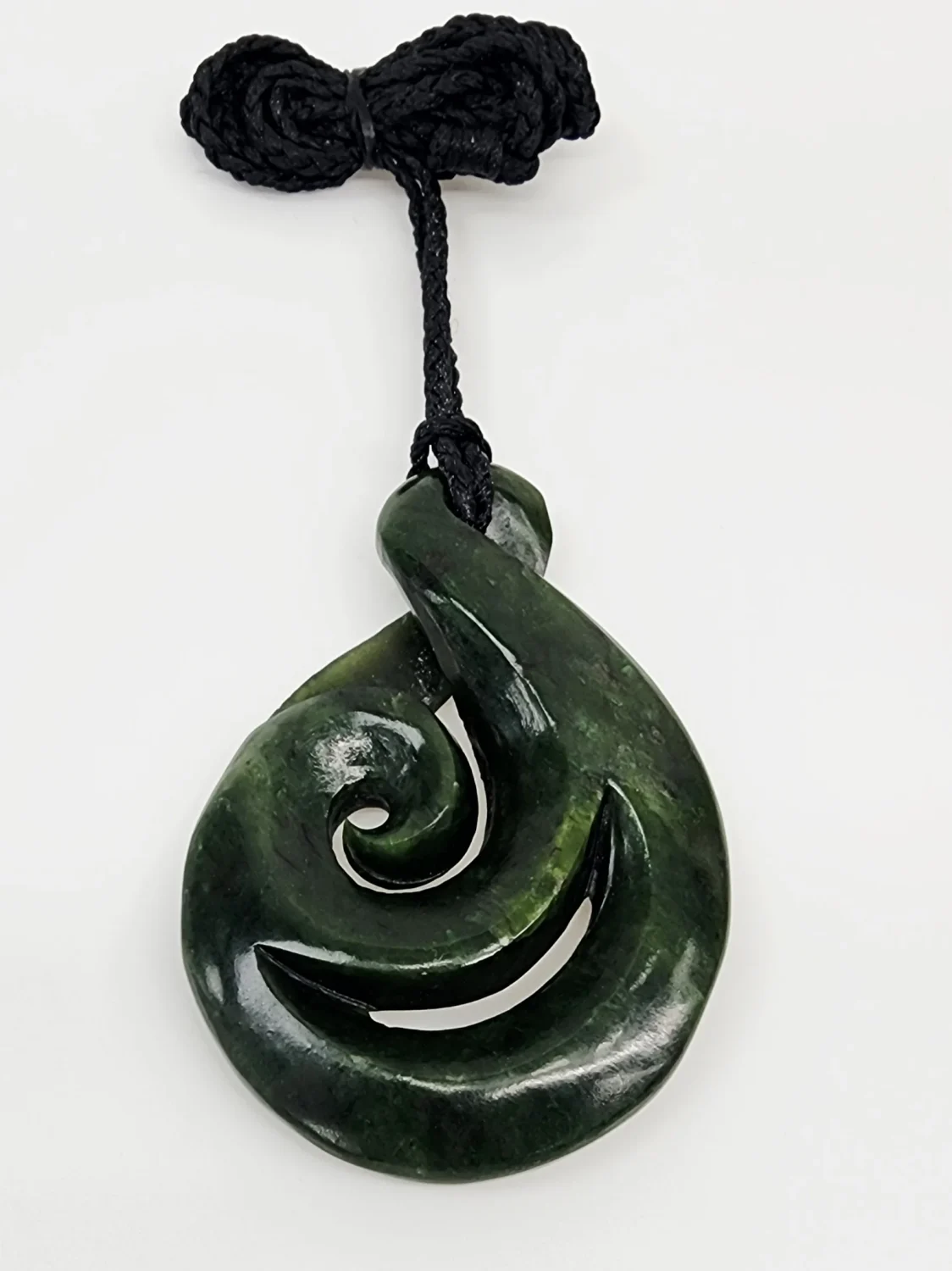 New ZealandSingle Twist Greenstone With Koru Necklace - HPN23XL.134