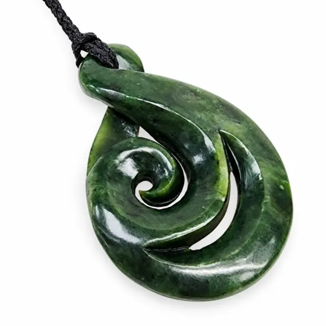New ZealandSingle Twist Greenstone With Koru Necklace - HPN23XL.134