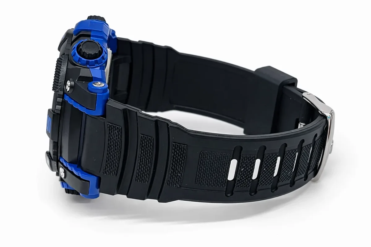 Pasnew Digital Sports Watch 50M Water Resistant 50mm Black & Blue Rugged Design - PSE636BLUE