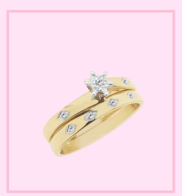  2 piece gold ring set