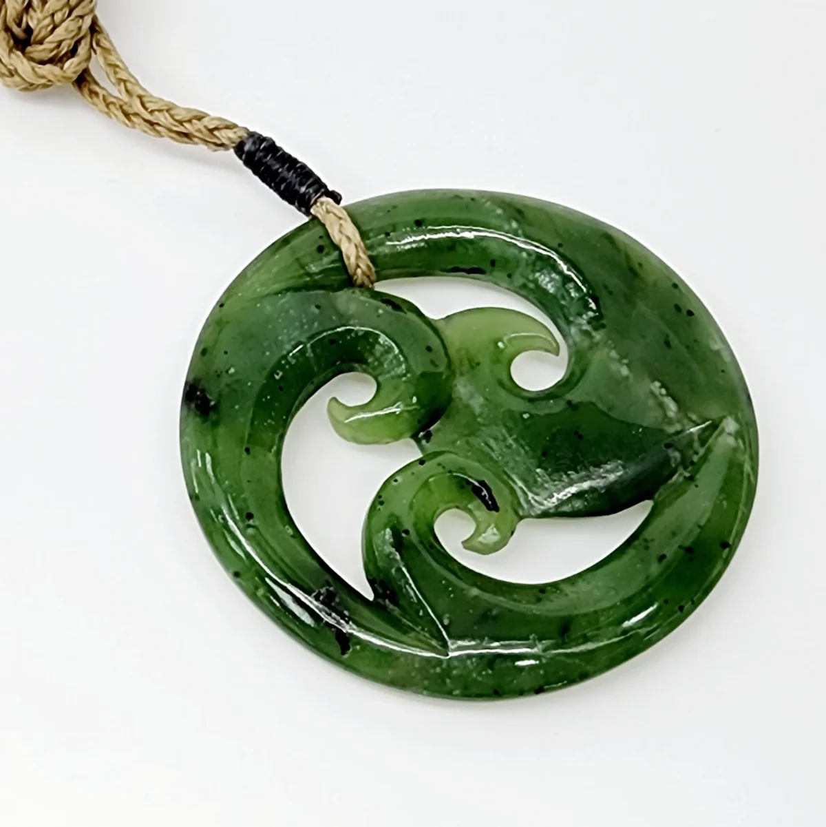 Pounamu Closed Triple Koru Necklace