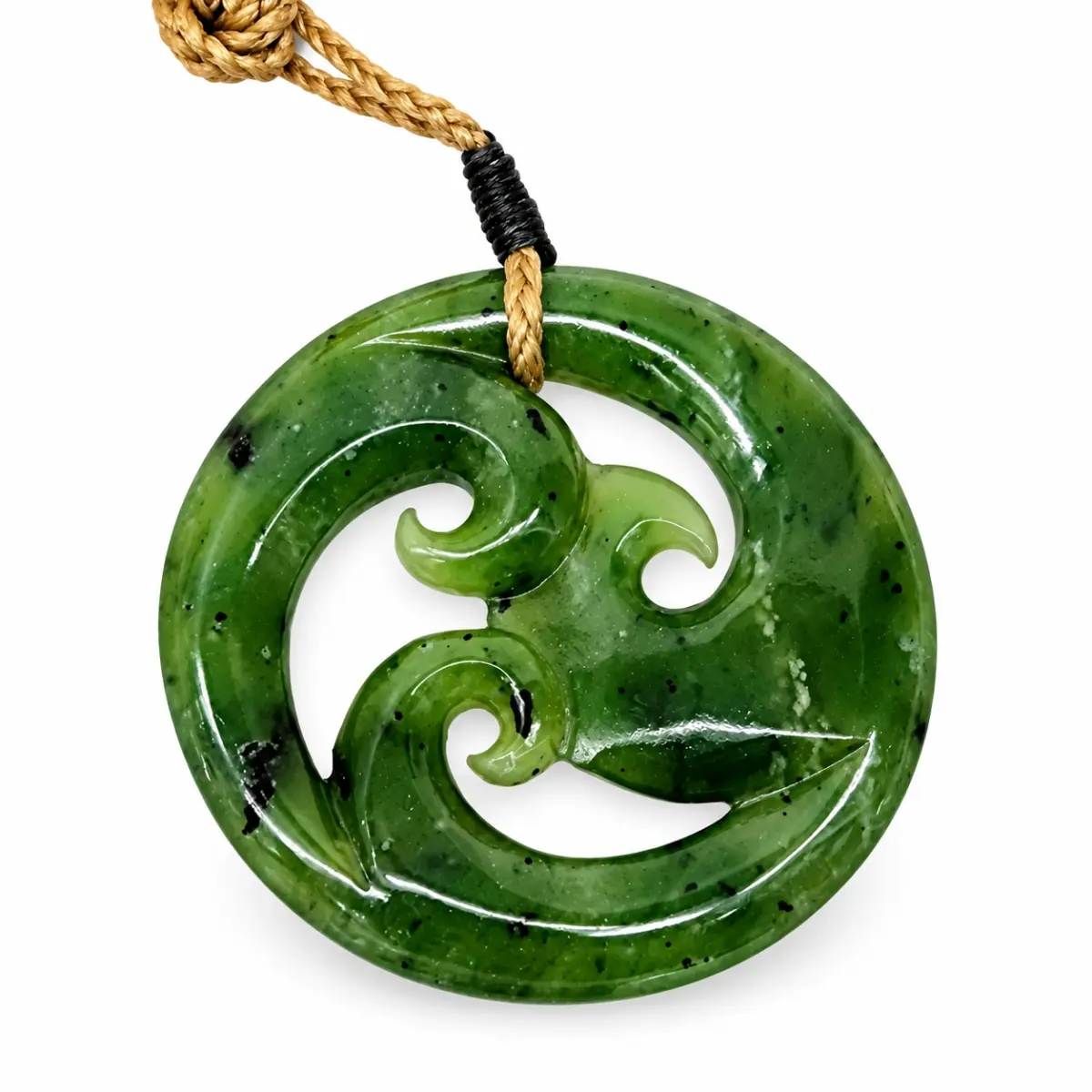 Pounamu Closed Triple Koru Necklace