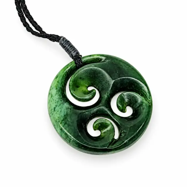 Pounamu Closed Triple Koru Necklace