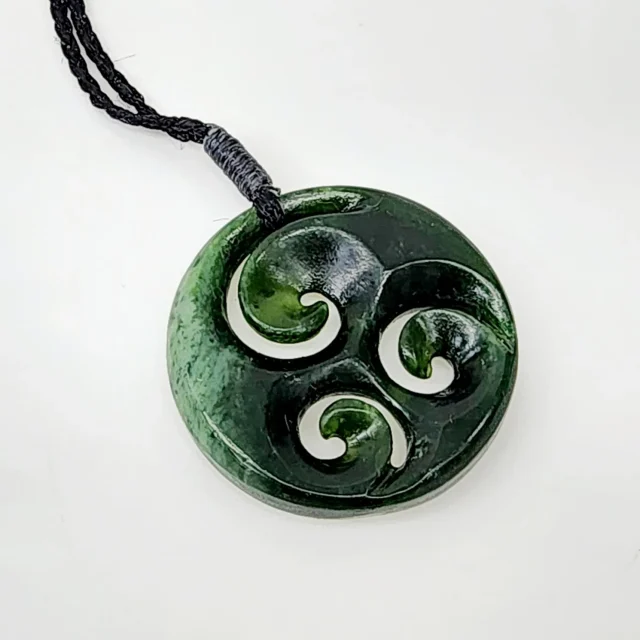 Pounamu Closed Triple Koru Necklace