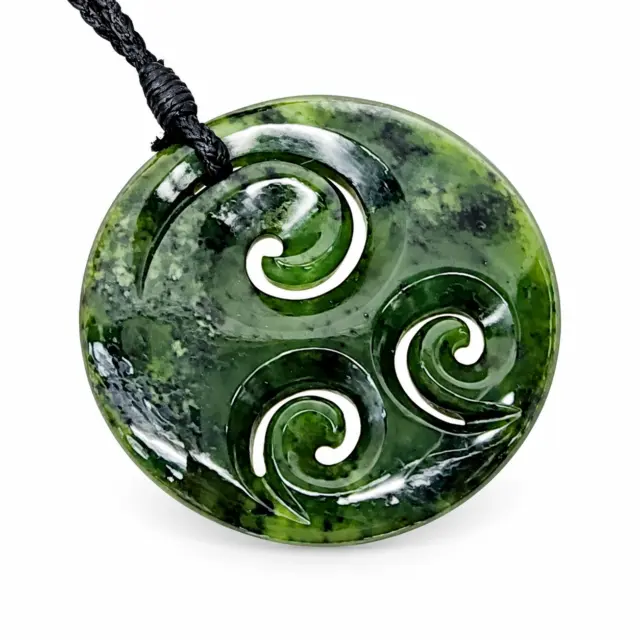 Pounamu Closed Triple Koru Necklace