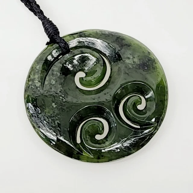 Pounamu Closed Triple Koru Necklace